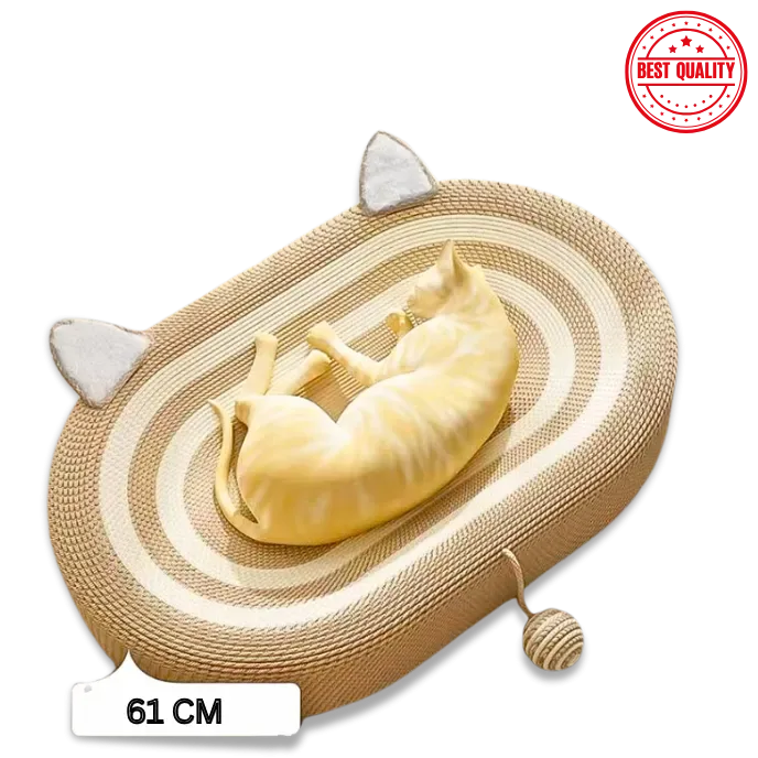 Sisal Cat Scratching Bed & Board – Wear‑Resistant Oval Pad