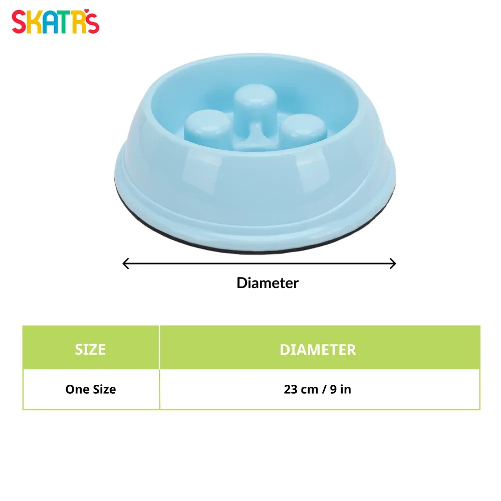 Skatrs Antiskid Slow Feeder Bowl for Dogs and Cats (Blue) - Image 2