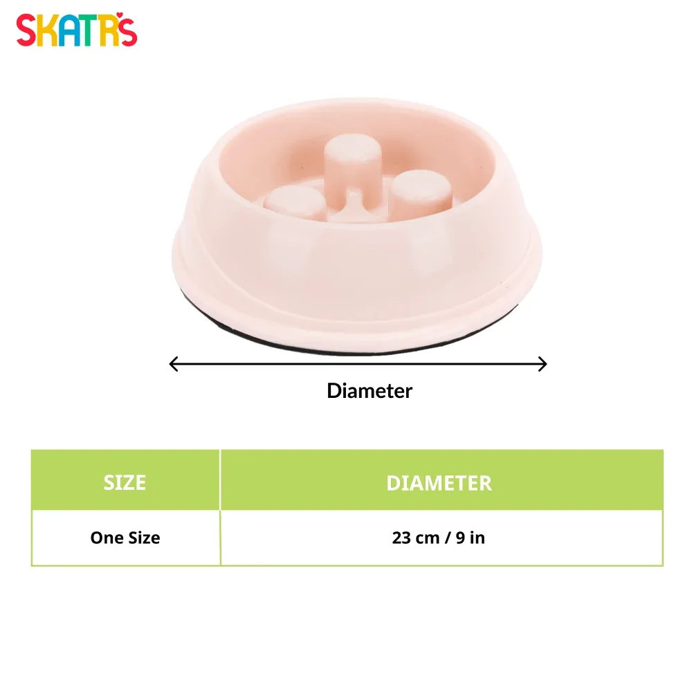 Skatrs Antiskid Slow Feeder Bowl for Dogs and Cats (Pink) - Image 2