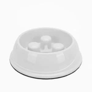 Skatrs Antiskid Slow Feeder Bowl for Dogs and Cats (White)