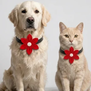 Skatrs Flower Bow for Dogs and Cats (Red)