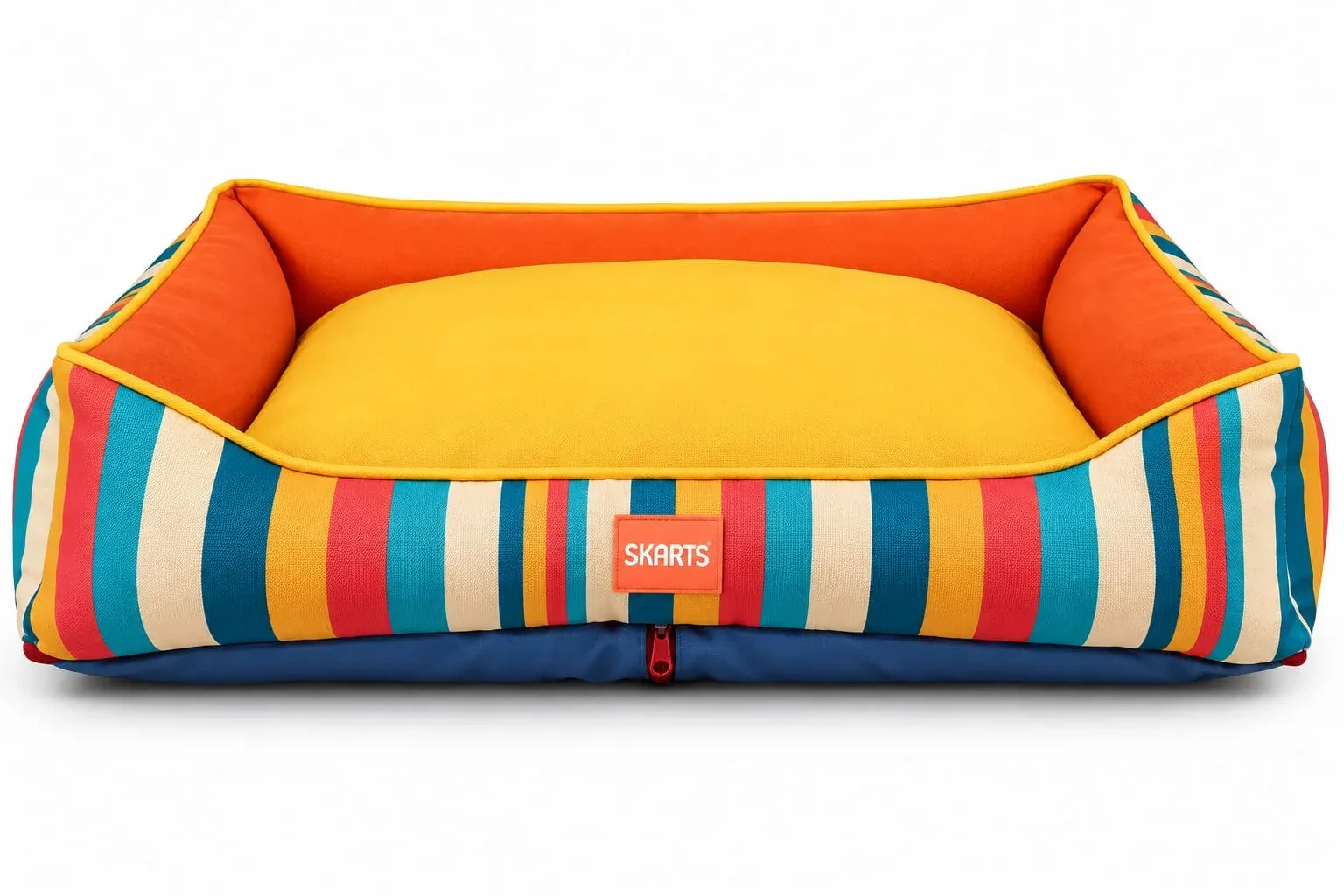 Skatrs Retro Stripe Bolster Bed for Dogs & Cats - Image 2