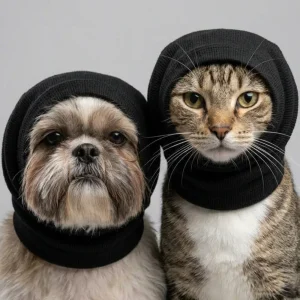Skatrs Snug Cold & Sound Protection Ear Muffs for Dogs & Cats (Black)