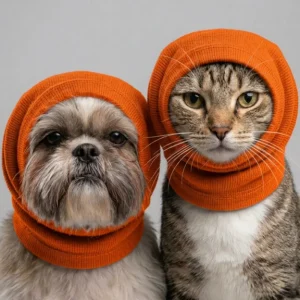 Skatrs Snug Cold & Sound Protection Ear Muffs for Dogs & Cats (Orange)