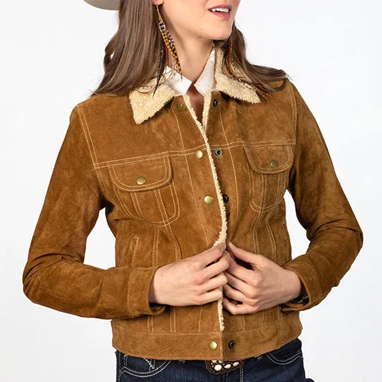 Skully Clothing Scully Cinnamon Suede Jean Jacket - Image 2