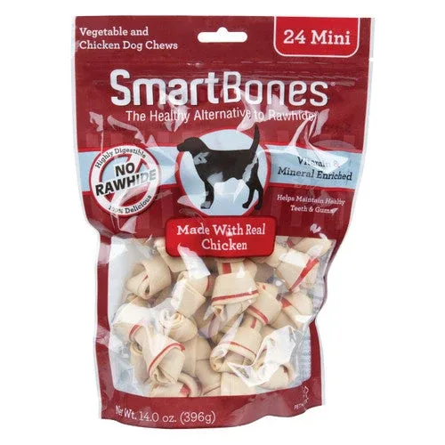 SmartBones Bone Chew Dog Treat Chicken Mini 24pk - Image 2