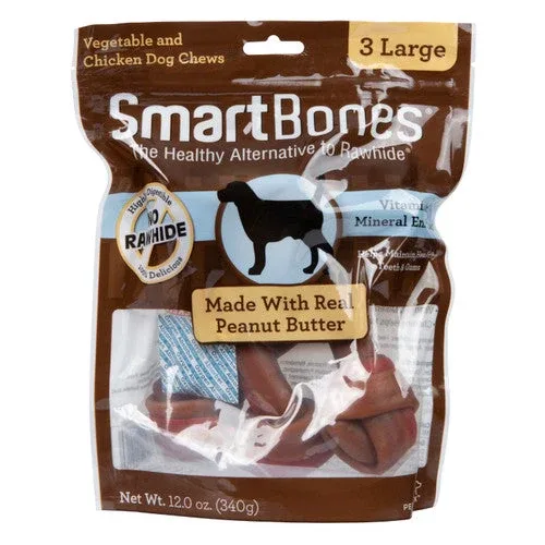 SmartBones Bone Chew Dog Treat Peanut Butter LG 3pk - Image 2