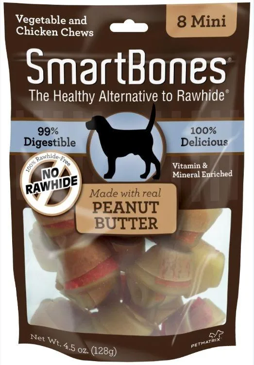 SmartBones Mini Peanut Butter Chew Bones Dog Treats - Image 2