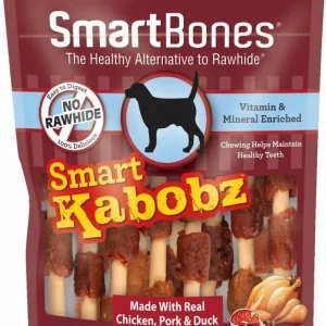 SmartBones Smart Kabobz Triple Meat Rawhide Free Dog Chew