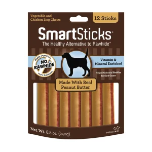 SmartBones SmartSticks Dog Treat Peanut Butter 12 pk