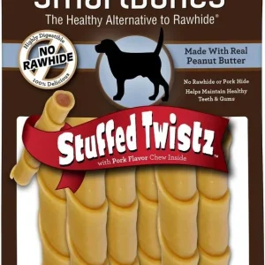 SmartBones Stuffed Twistz Chicken and Peanut Butter Rawhide Free Dog Chew