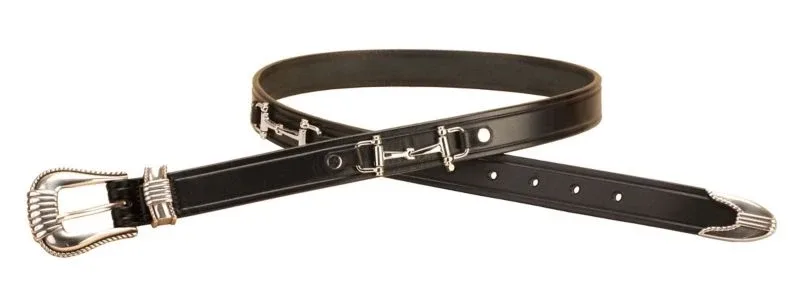 Snaffle Bits Belt And 3-Piece Buckle Set 24 Bk/Gry - Image 2