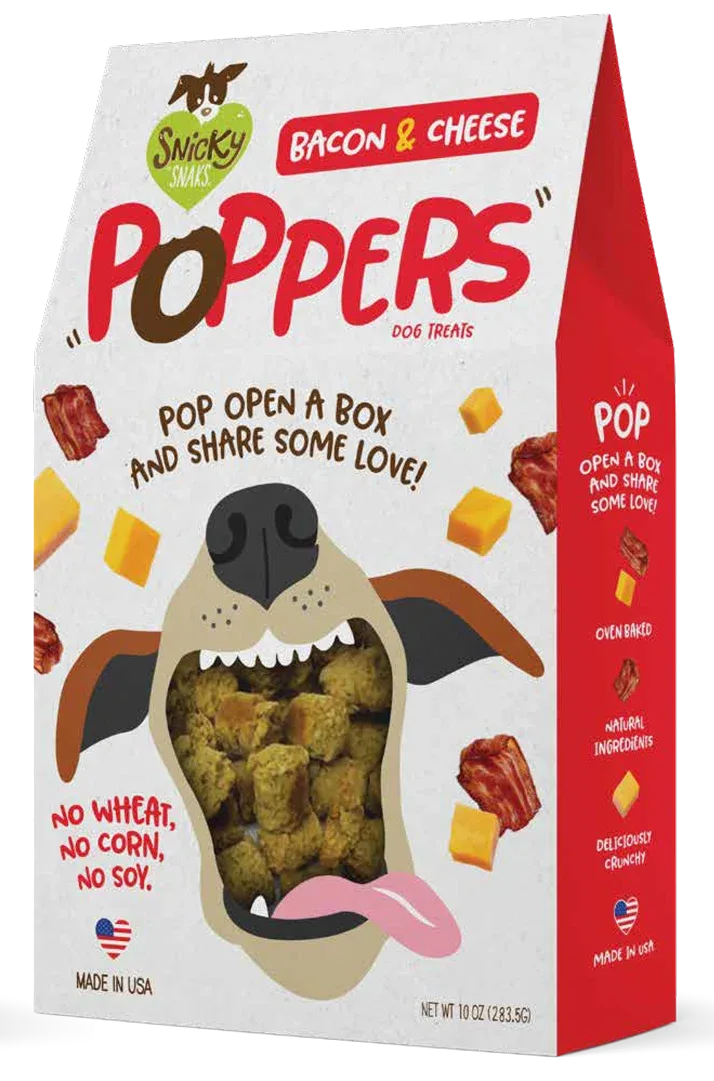Snicky Snak Poppers Dog Treat Bacon & Cheese 10 oz