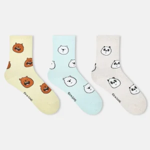 SocksXpress We Bare Bears Themed Crew Socks for Women (Pack of 3)