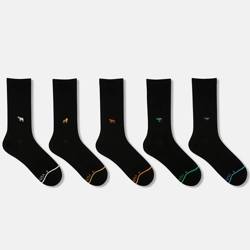 SocksXpress WWF India Themed Formal Crew Socks for Men (Pack of 5)