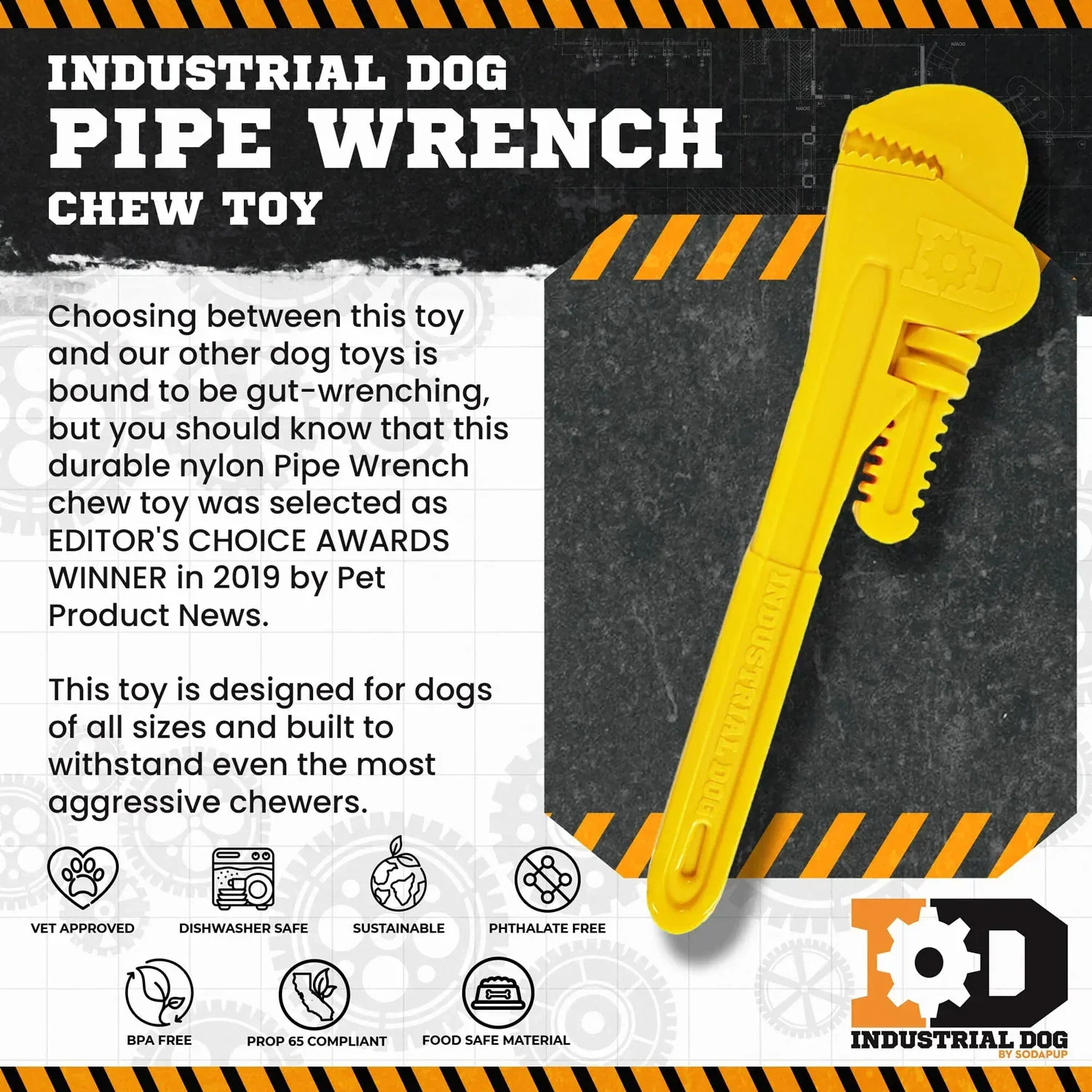 SodaPup ID Pipe Wrench Nylon Chew - Image 2