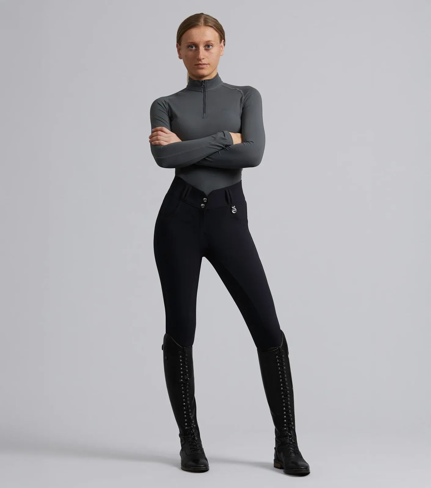 Sophia Ladies Full Seat High Waist Riding Breeches Black