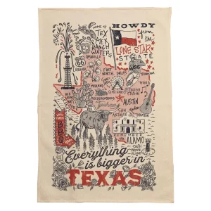 Southern Fried Designs Everything Is Bigger In Texas Kitchen Towel