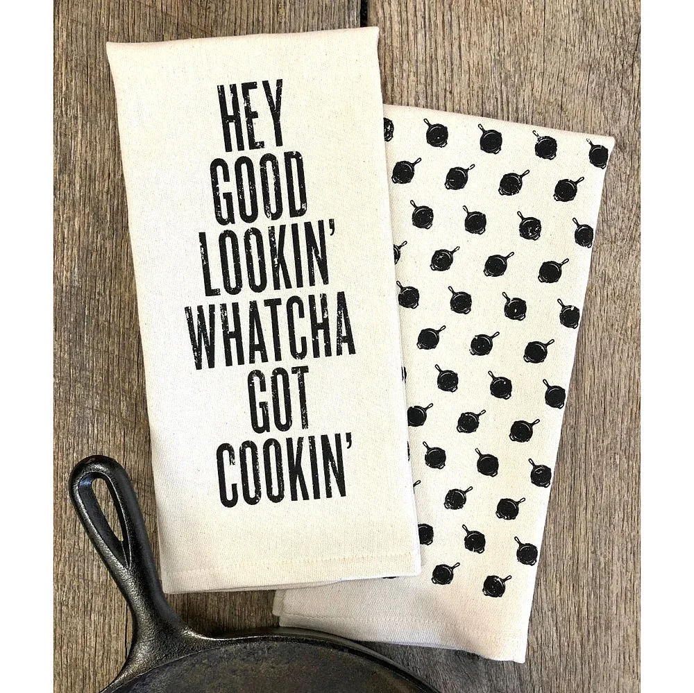 Southern Fried Designs Hey Good Lookin Whatcha Cookin Kitchen Towel - Image 2