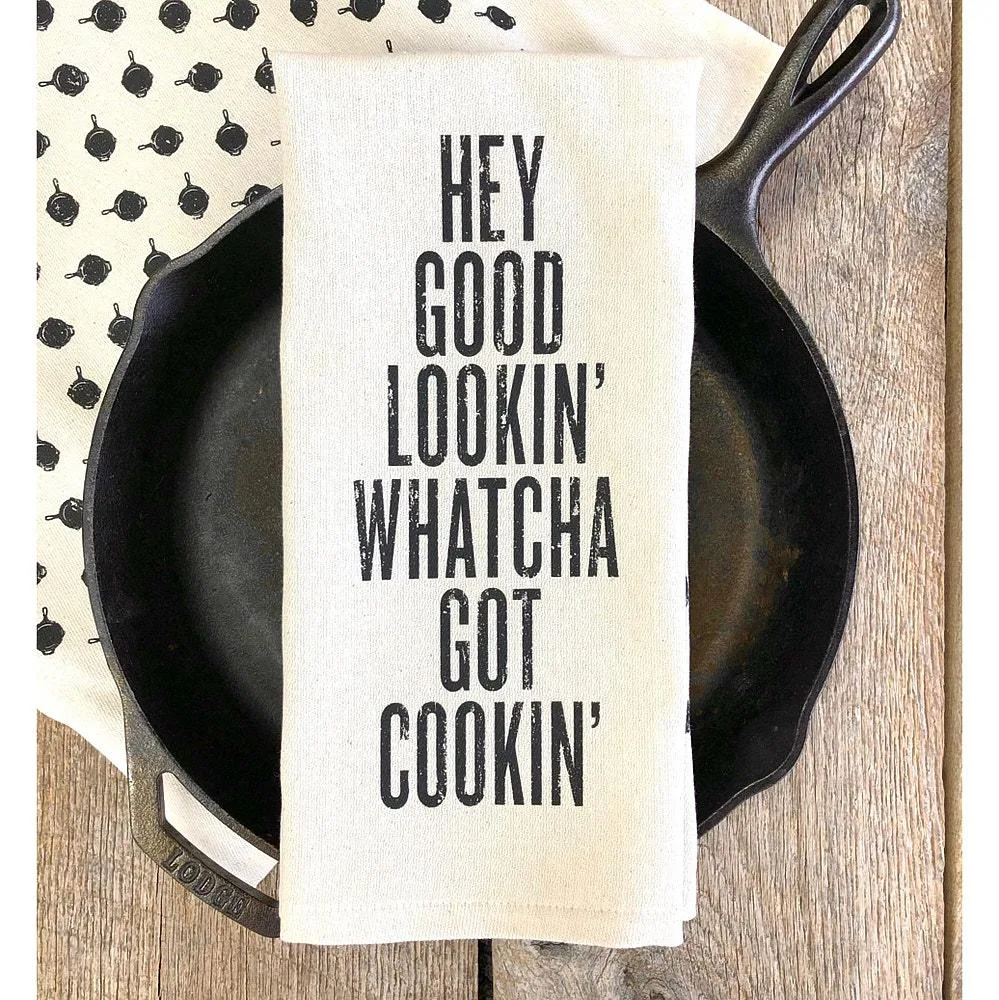 Southern Fried Designs Hey Good Lookin Whatcha Cookin Kitchen Towel