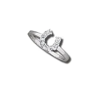 Sparkly Mini Horseshoe Ring 7 Clear