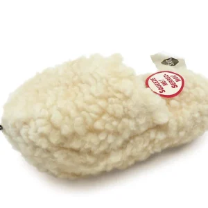 Spot Fleece Dog Toy Slipper Natural 8 in