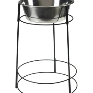 Spot Hi-rise Single Diner Dog Bowl Silver 15 in