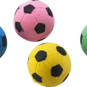 Spot Sponge Soccer Ball Cat Toy Multi-Color 4 Pack