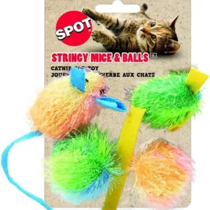 Spot Spotnips Stringy Mice & Balls Catnip Toy