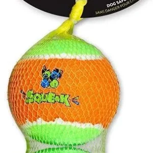 Spunky Pup Squeak Tennis Balls Dog Toy