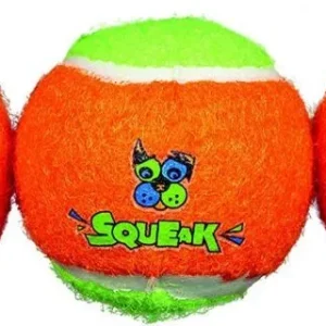 Spunky Pup Squeak Tennis Balls Dog Toy