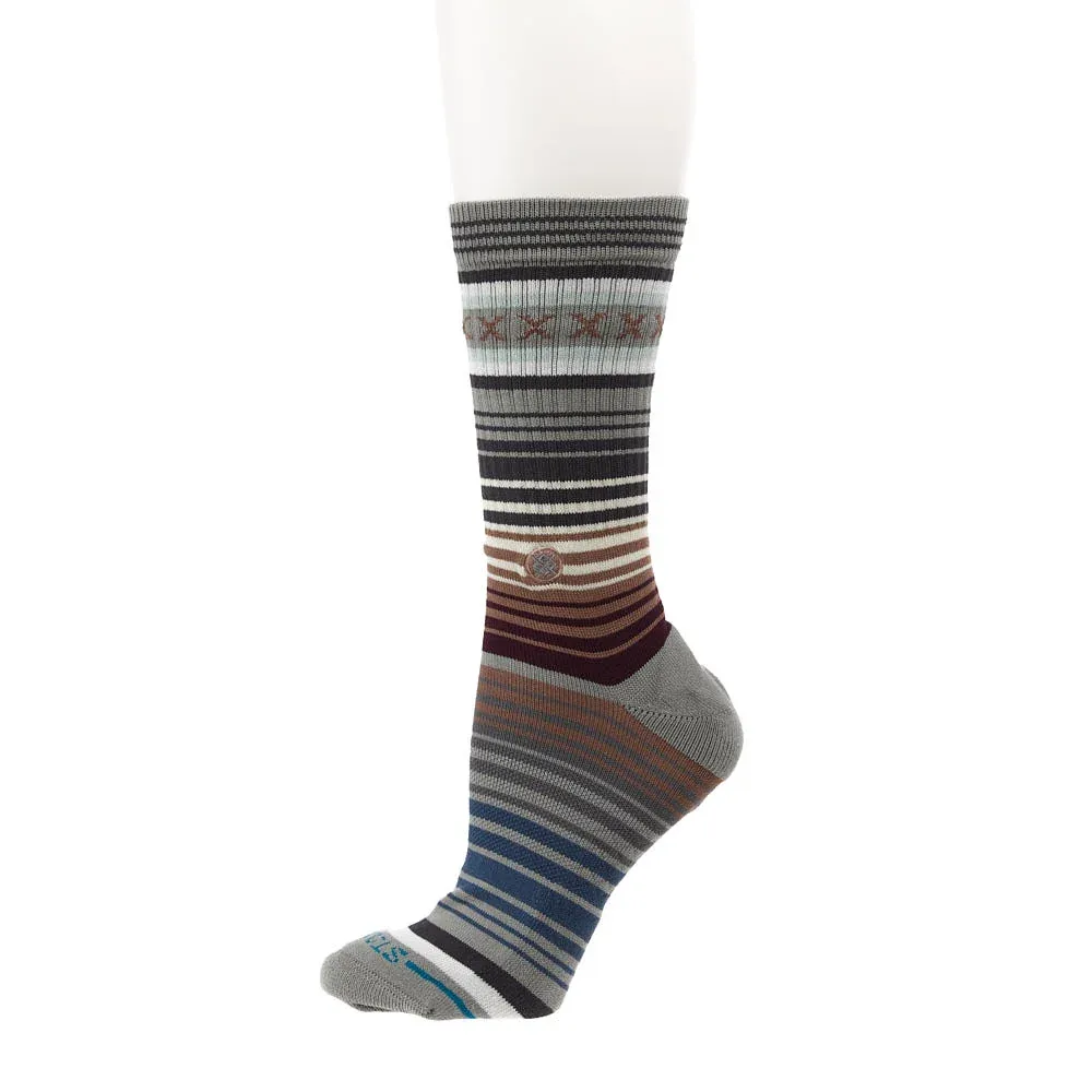 Stance Unisex Curren St Burgundy and Grey Crew Socks - Image 2