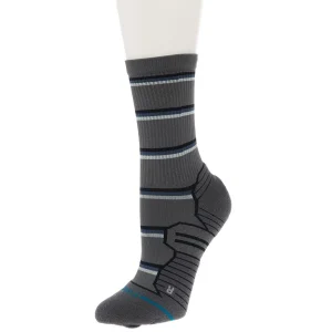 Stance Unisex Multistripe Run Ribbed Dark Grey Crew Socks