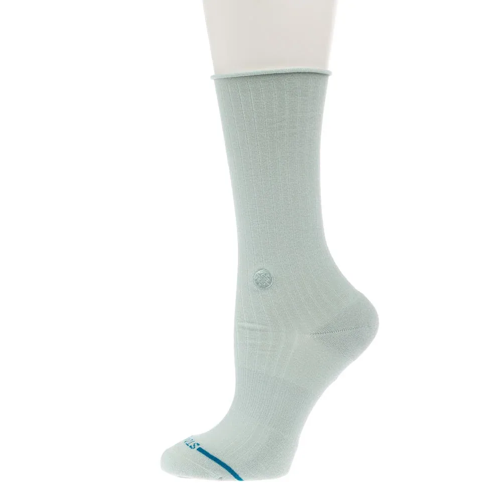 Stance Women' Rolled Pale Blue Solid Crew Socks - Image 2
