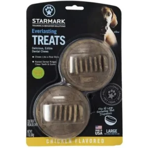 Starmark Dog Everlasting Treat with Dental Ridges Chicken Large Brown 3.5" x 3.5" x 1.5"