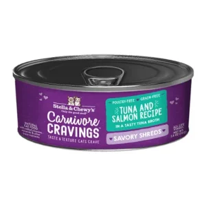 Stella & Chewy's Carnivore Cravings Tuna & Salmon Recipe Savory Shreds Canned Cat Food