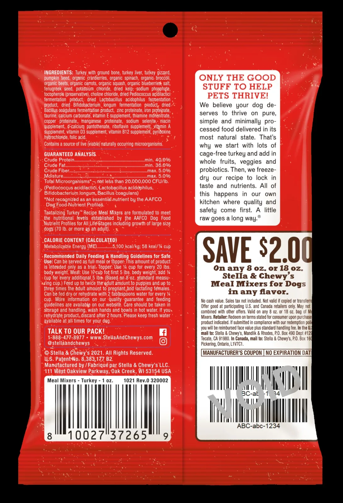 Stella & Chewy's Dog Freeze Dried Tantalizing Turkey Meal Mixers - 1 oz. - Image 2