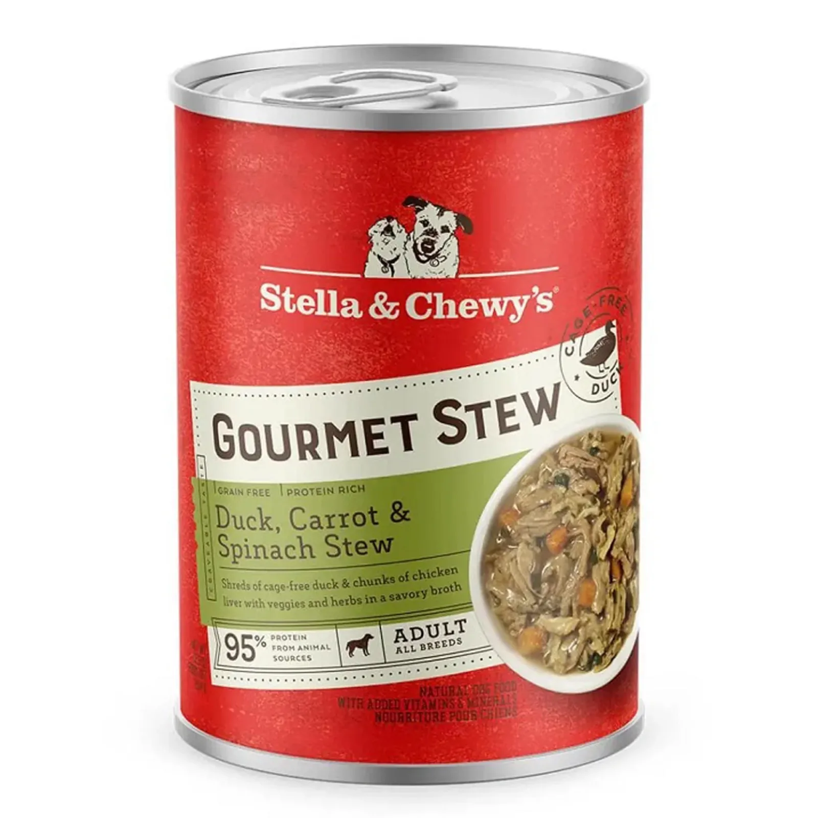 Stella & Chewy's Dog Gourmet Stew Duck, Carrot And Spinach, 12.5 oz each, Case of 12