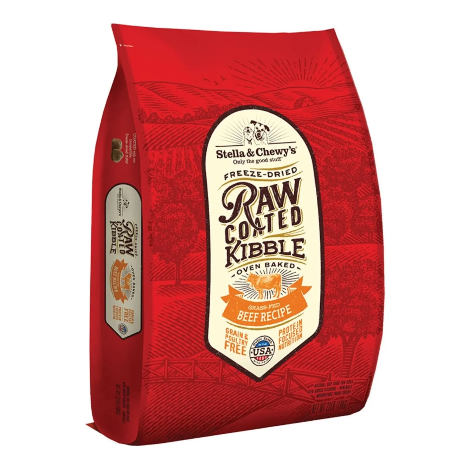 Stella & Chewy's Dog Kibble, Raw Coated Beef, 22 lb