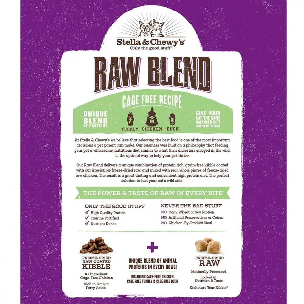 Stella & Chewy's Raw Blend Kibble Cage Free Poultry Recipe Dry Cat Food - Image 2