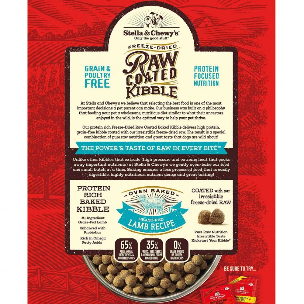 Stella & Chewy's Raw Coated Kibble Grass Fed Lamb Recipe Dry Dog Food - Image 2