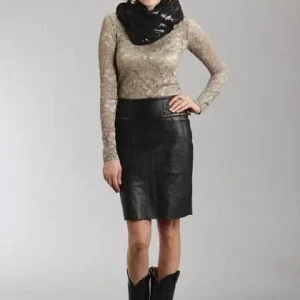 Stetson Ladies i 3 Layer Sequin Knit Scarf Blk