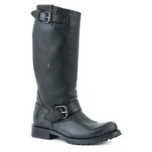 Stetson Ladies Rnd Toe Blk Side Belt Boots