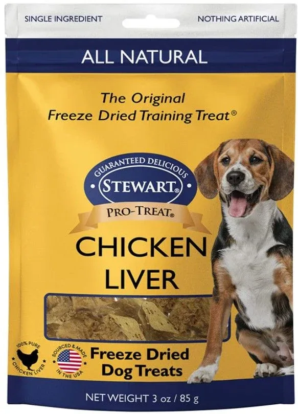 Stewart Freeze Dried Chicken Liver Treats Resealable Pouch