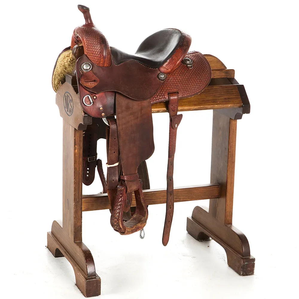 Stoney Saddlery Used 12in Half Breed Geo Tooled Barrel Saddle
