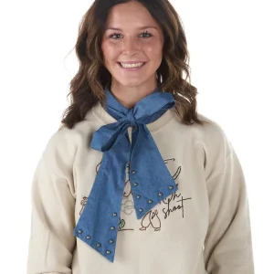 Summer Tees Denim Bow Collar