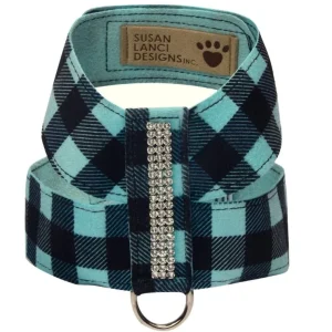 Susan Lanci 3 Row Giltmore Harness in Tiffi Blue Gingham