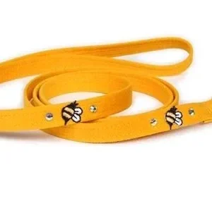 Susan Lanci Bees Collection Ultrasuede Dog Leashes - Five Colors
