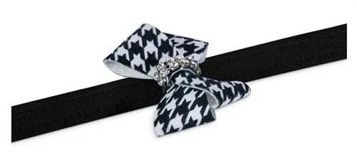 Susan Lanci Black and White Houndstooth Nouveau Bow Leash - Image 2