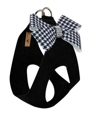 Susan Lanci Black and White Houndstooth Nouveau Bow Step In Harness - Image 2